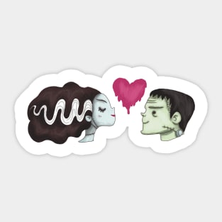 Frankenstein and the bride Sticker